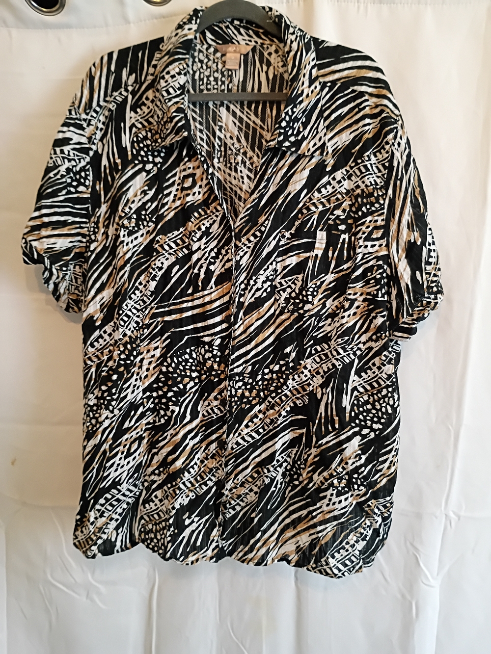 White Stag Black White and Tan Size 4x Button-Down Shirt